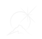 White polar pursuit logo - a stylized moon, star, and mountain on a black background