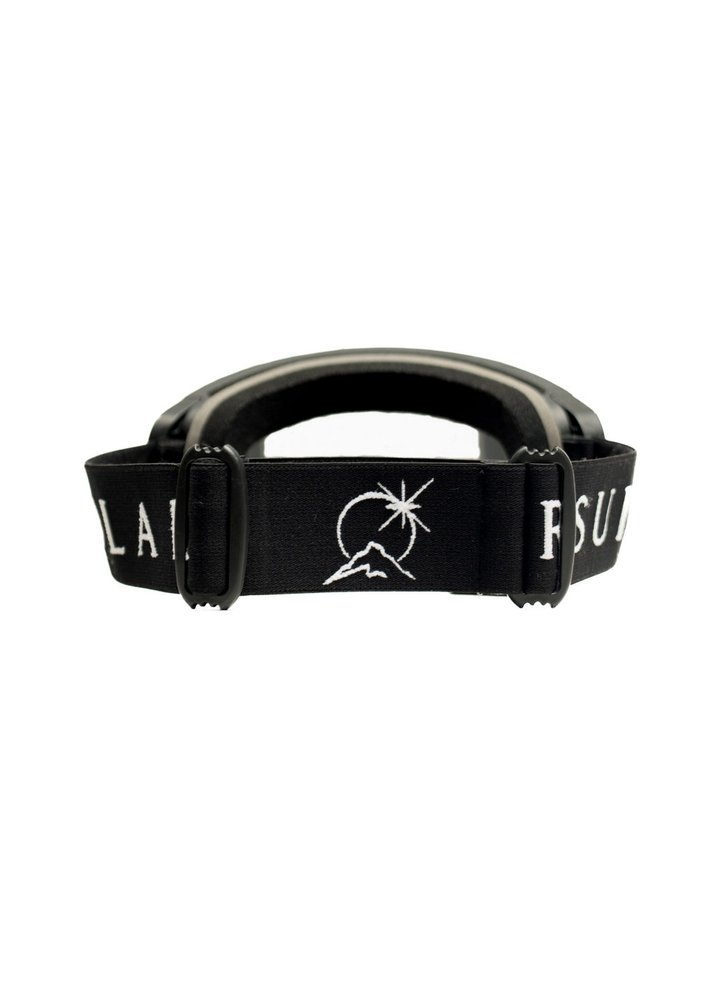 Black polar pursuit goggle with brand logo on a white background